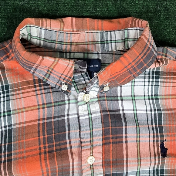 Ralph Lauren | Youth Boys Classic Fit 100% Cotton Plaid Button Down Shirt - Picture 7 of 16